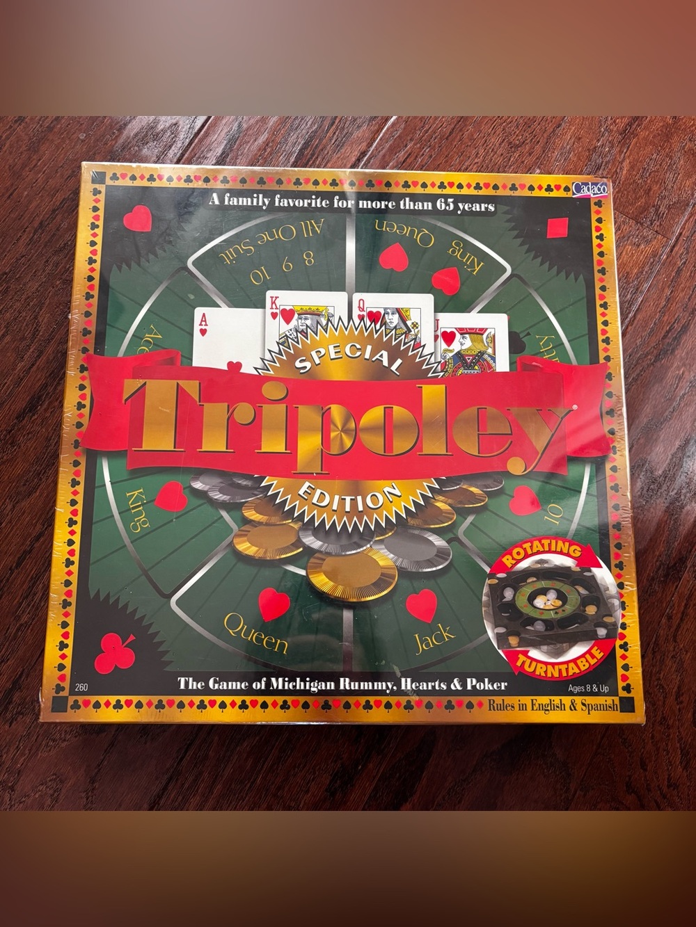 Tripoley Cadaco 2000 Special Edition Card Game Rotating Turntable New & Sealed